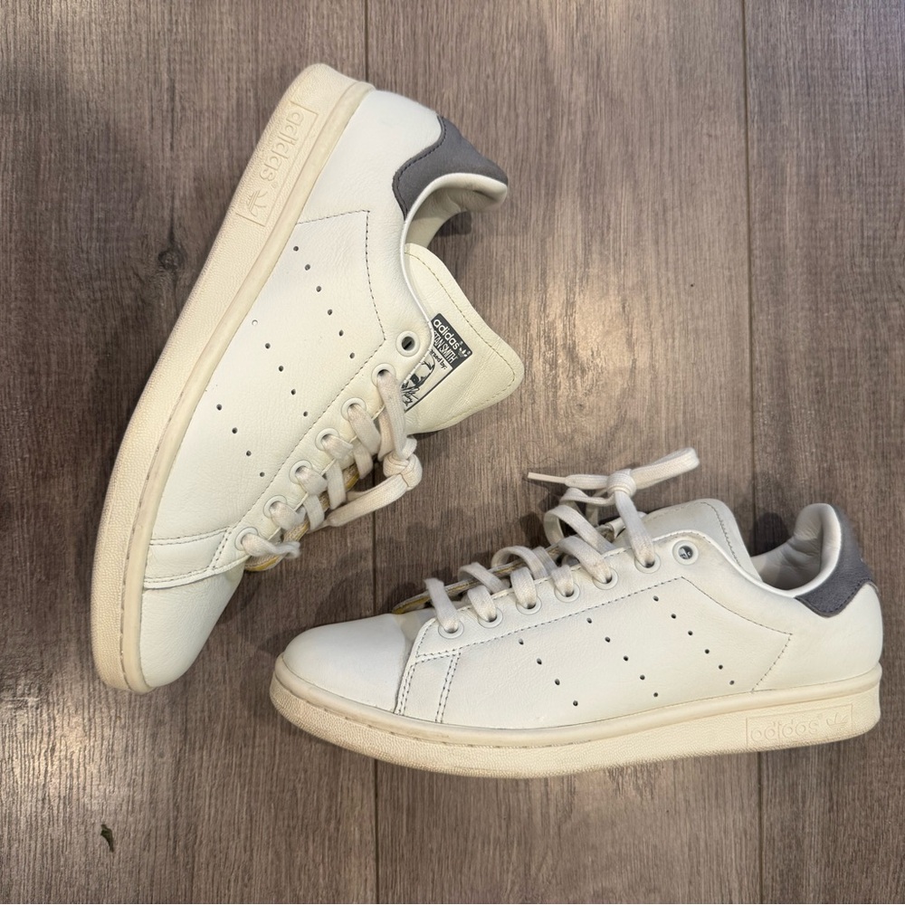Adidas White and Gray Stan Smith Sneakers
